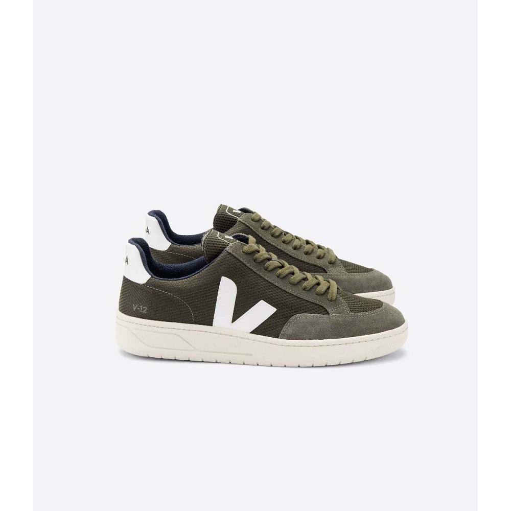 Veja V-12 B-MESH Men\'s Sneakers Olive | CA 343ILH